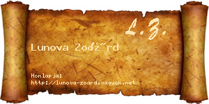 Lunova Zoárd névjegykártya